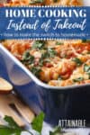 homemade lasagna recipe in a blue casserole dish