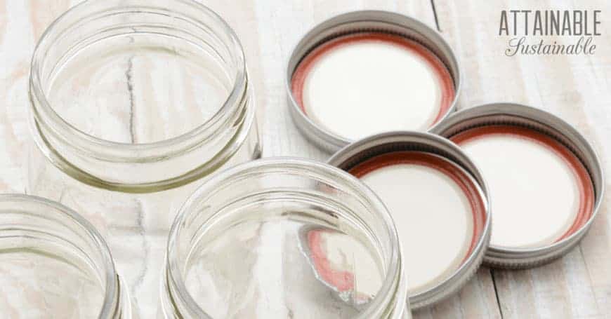 glass canning jar with lids and rings