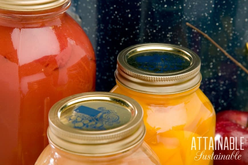 canning jars full of preserved food