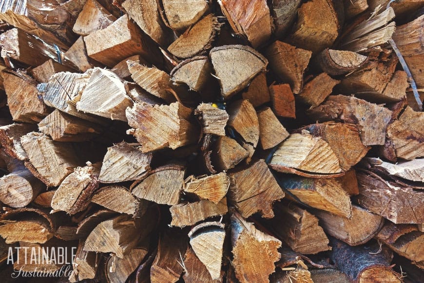 stacked firewood for practical preppers