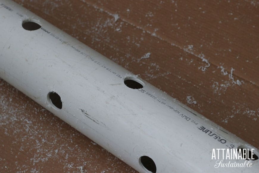 alternating holes in PVC pipe