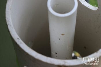 small pvc pipe inside larger pipe