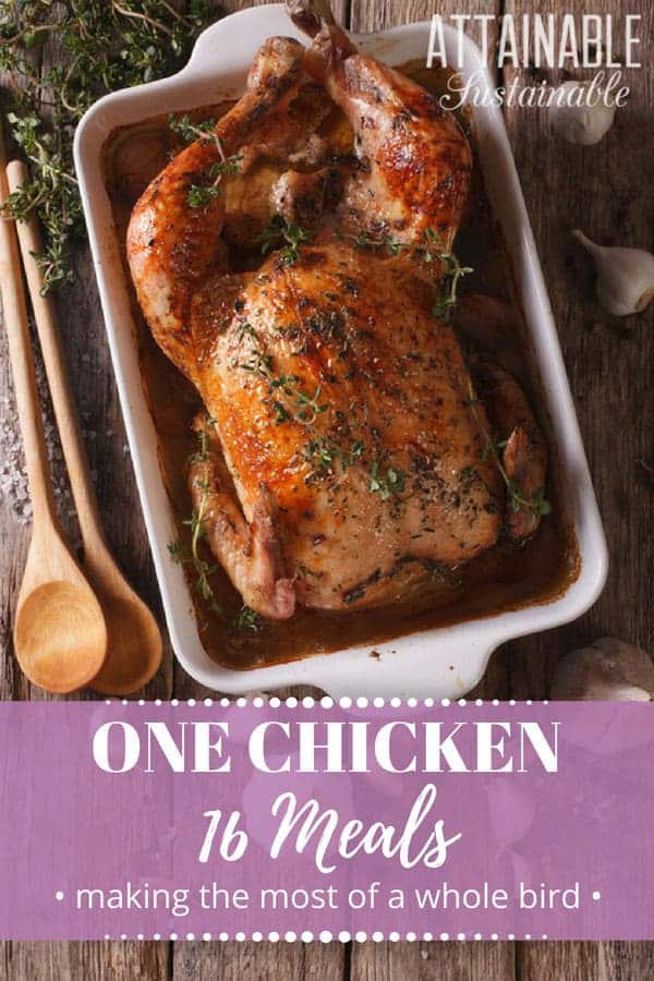 We're all interested in saving a buck at the grocery store, right? Stretching a whole chicken across multiple meals is much more frugal than buying breasts. #homestead #frugal #meals