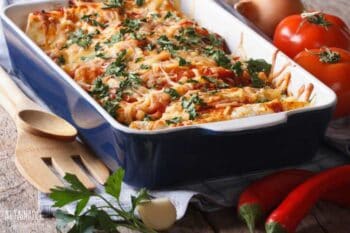 CASSEROLE IN A BLUE DISH