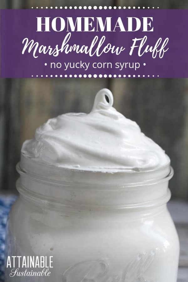 This homemade marshmallow fluff recipe is so easy, you'll never buy the jars of fluff again and it has none of the wonky marshmallow fluff ingredients that come with store-bought. Learn how to make marshmallow fluff at home and you can cut out the GMO ingredients in your sweet desserts. #christmas #recipe #sweets
