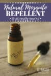 Natural bug repellent in a brown dropper bottle