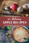 ingredients for apple muffin recipe, plus an apple pie from above