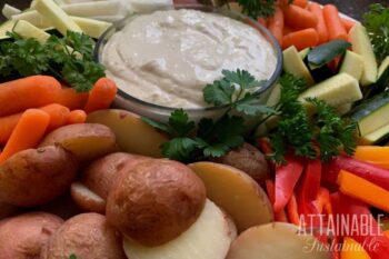 caesar salad dressing recipe in a bowl with veggies
