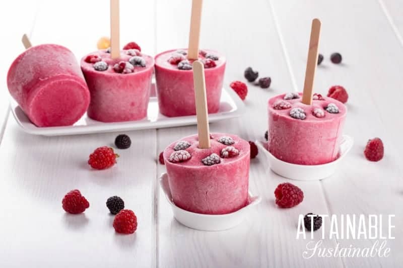 pink homemade popsicles