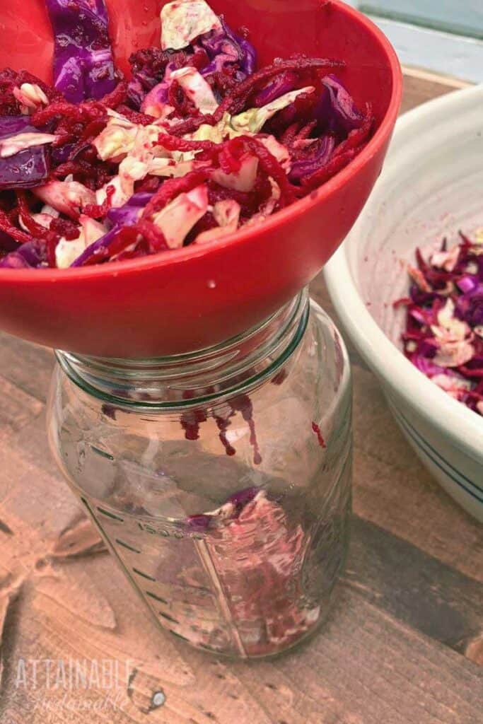 Beet Sauerkraut with Purple Cabbage Attainable Sustainable