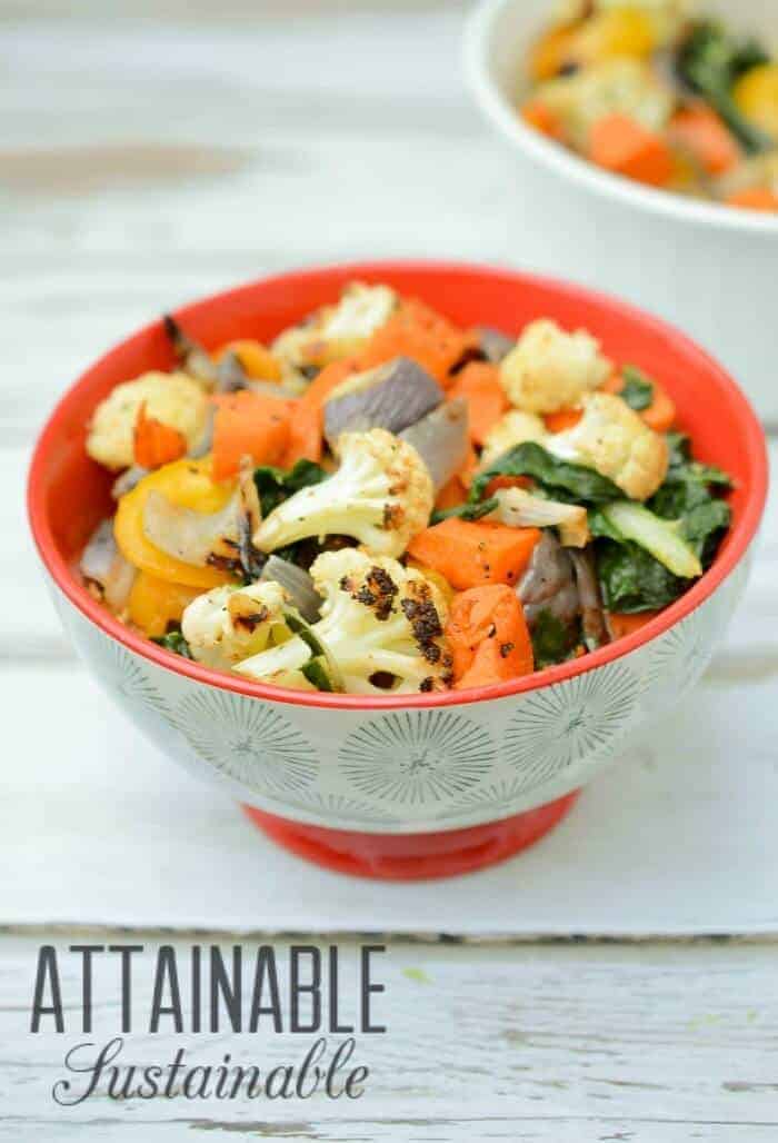 These roasted root veggies are a great way to offer up an easy side dish with dinner. Toss them with kale fresh from the garden and