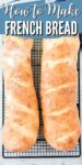 two loaves of browned french bread cooling on a wire rack