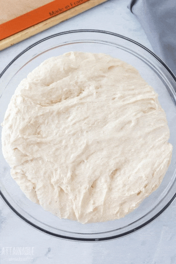 bowl of sourdough bread dough