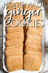 ginger cookies on a rectangular platter.