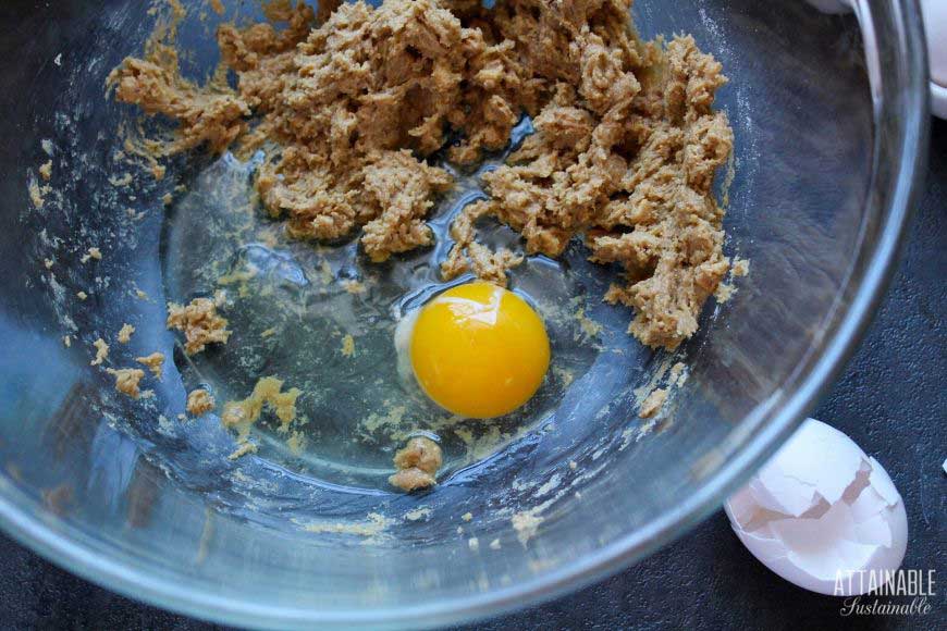 muffin batter in a glass bowl