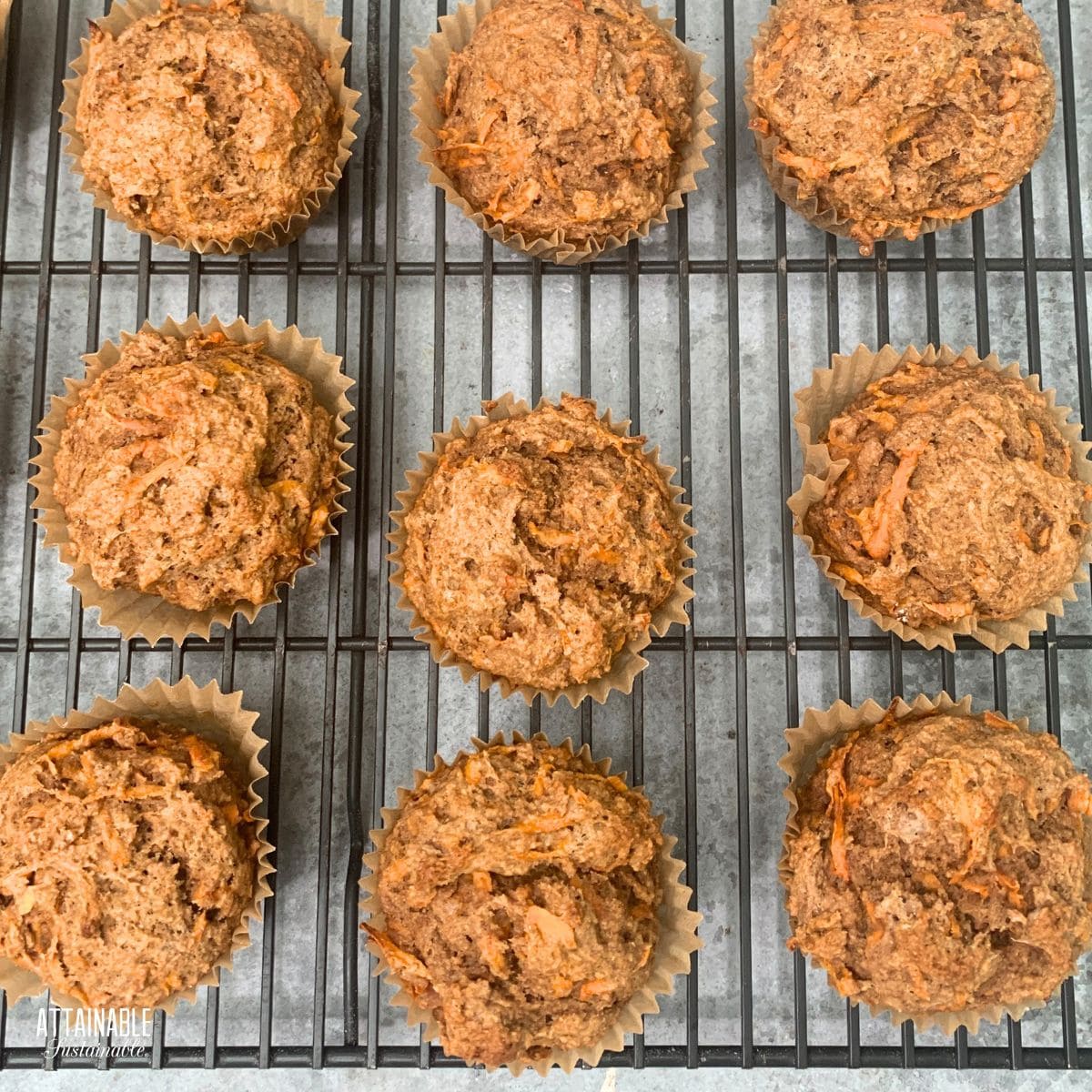 muffins on a cooling rack.