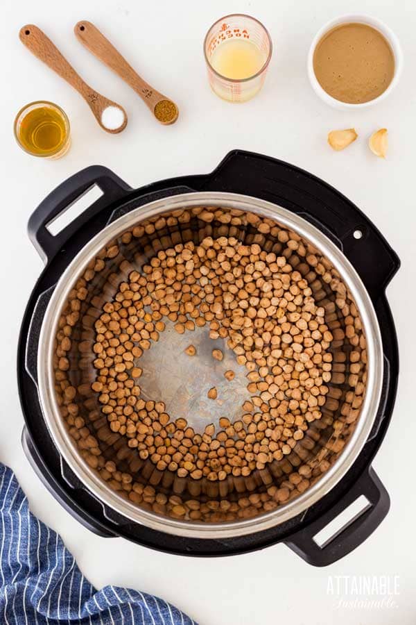 garbanzo beans in an instant pot.