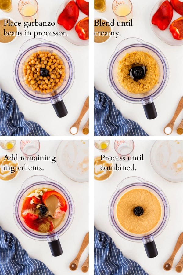 making hummus process .