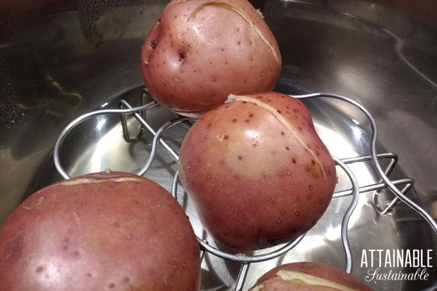 red potatoes just cooked in an Instant pot