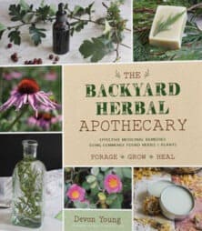 Book cover, backyard herbal apothecary