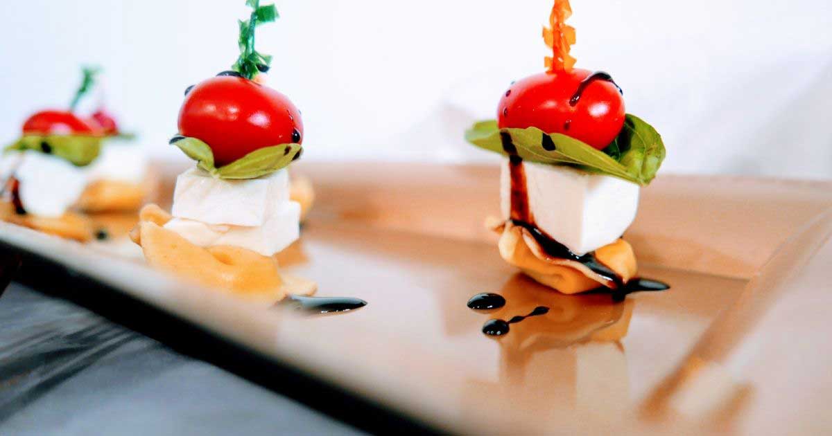 mozzarella and basil tomato skewers