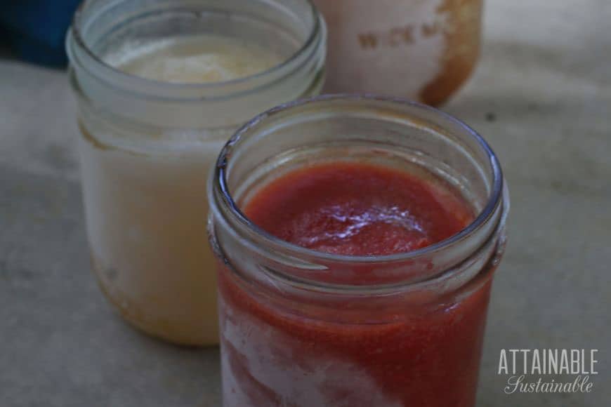 frozen food in glass jars