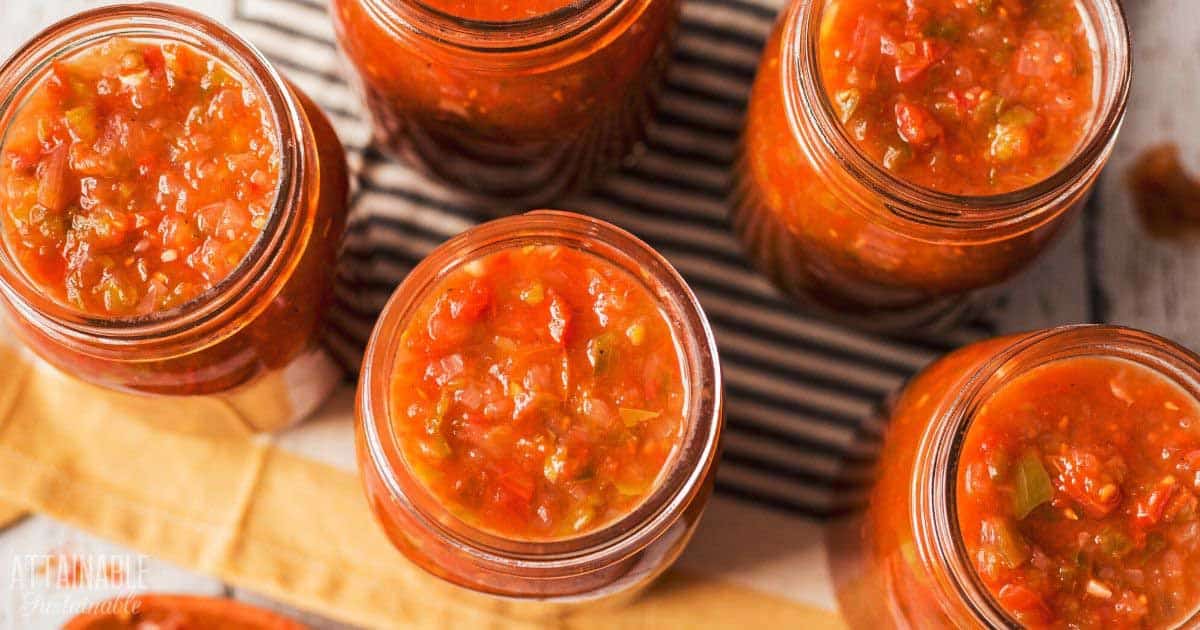 canned salsa, from above
