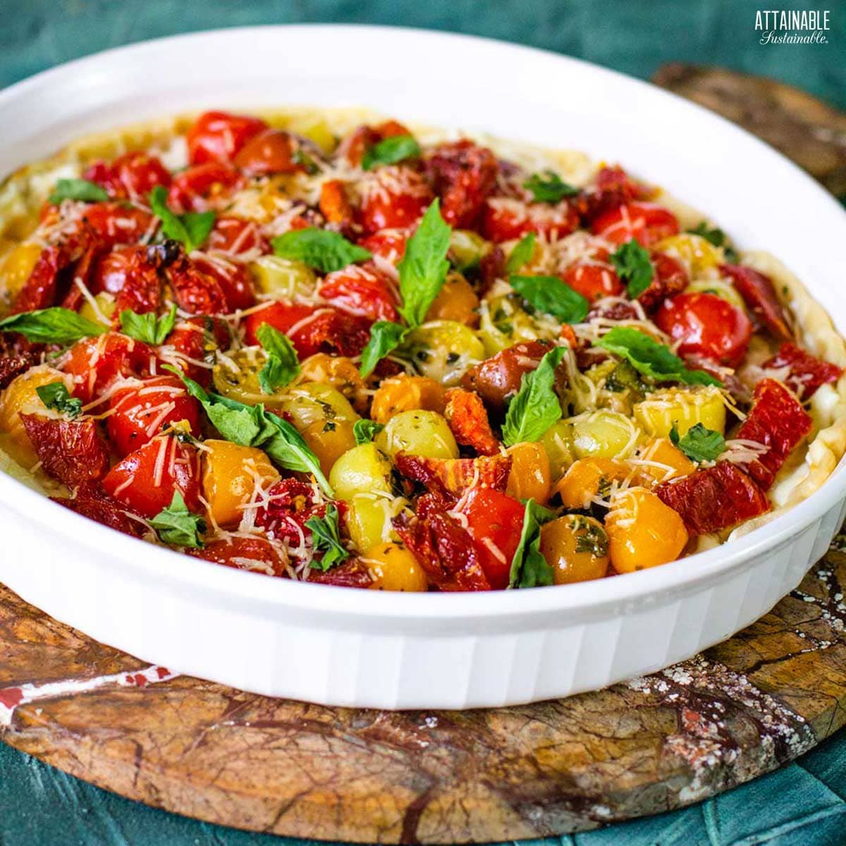 colorful tomato tart.