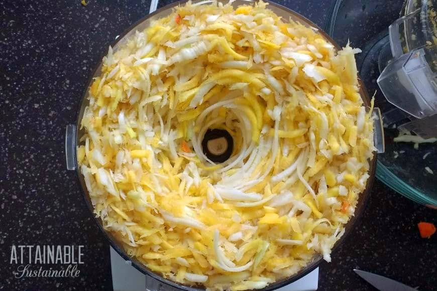 carrots shredded in a food processor