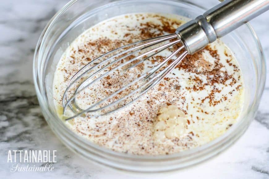 egg custard in a glass bowl