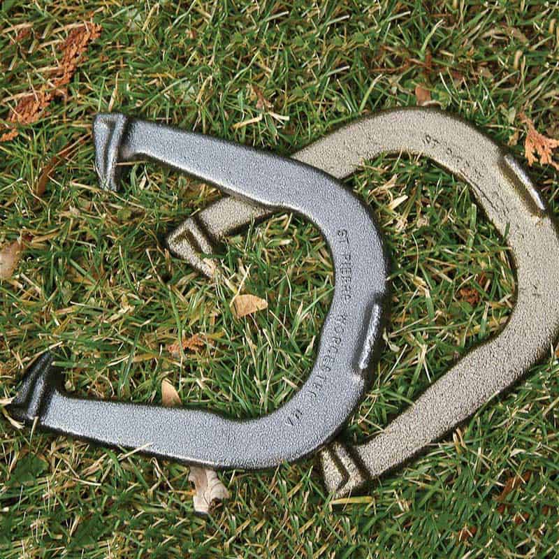 horseshoes on green grass