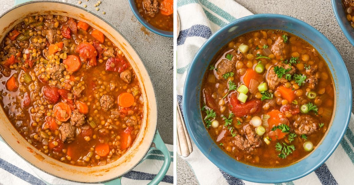 Easy & Hearty Sausage Lentil Stew Recipe