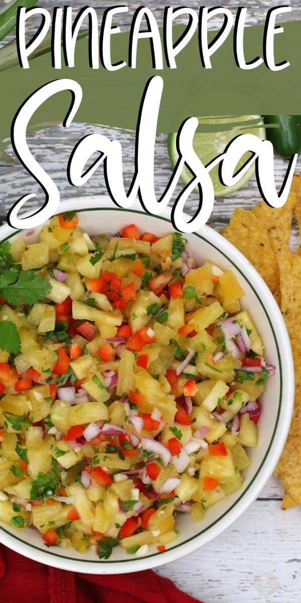 chopped salsa in a bowl from above