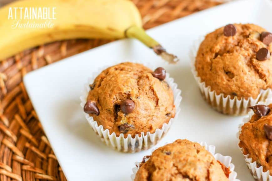 muffins on a white cutting board