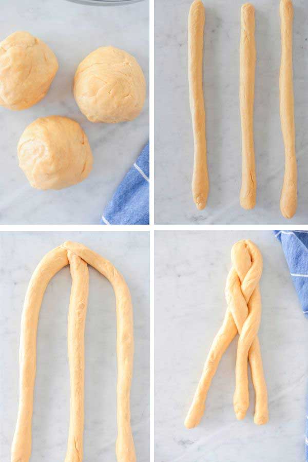 braiding bread dough