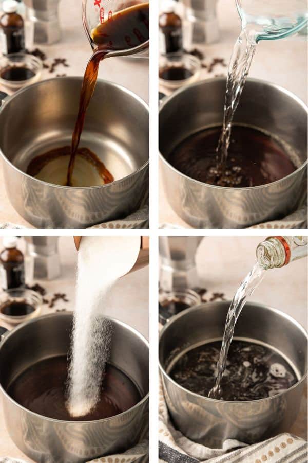 process shots, making homemade coffee liqueur