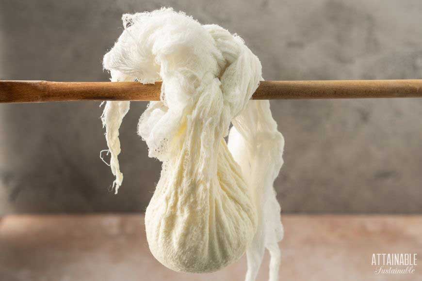 cheese in cheesecloth