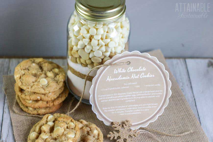 ingredients for cookies in a jar