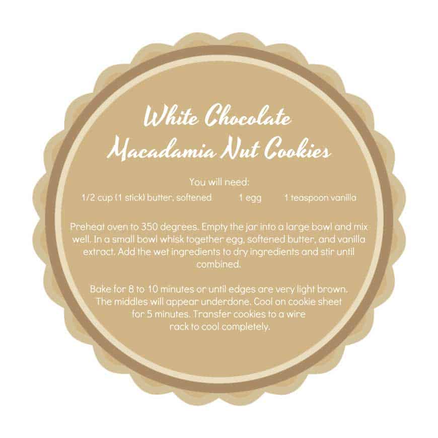 printable tag for white chocolate macadamia nut cookies