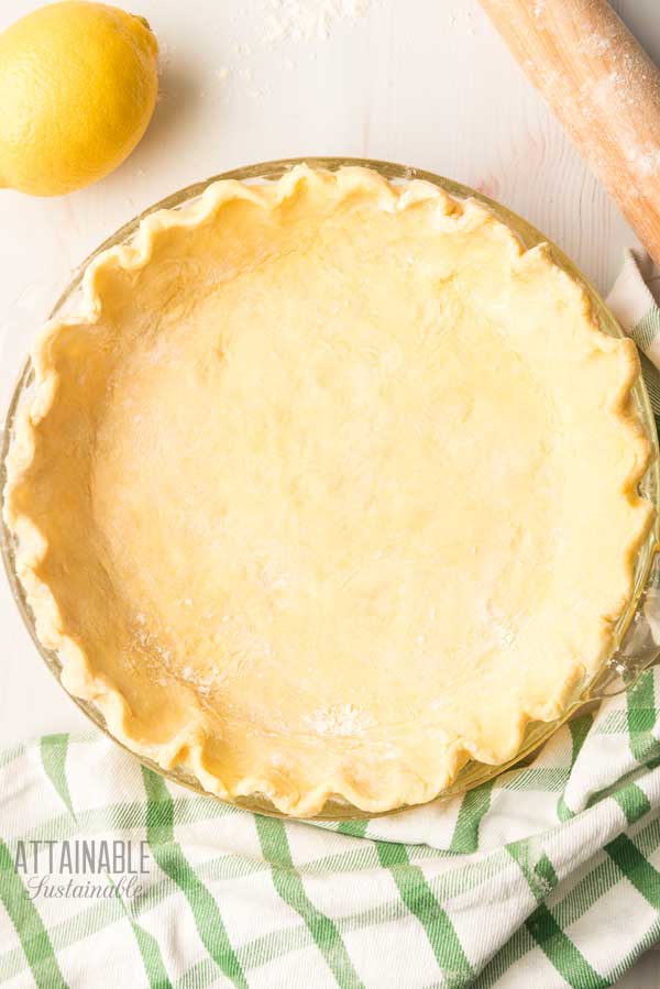 pie dough in a pan