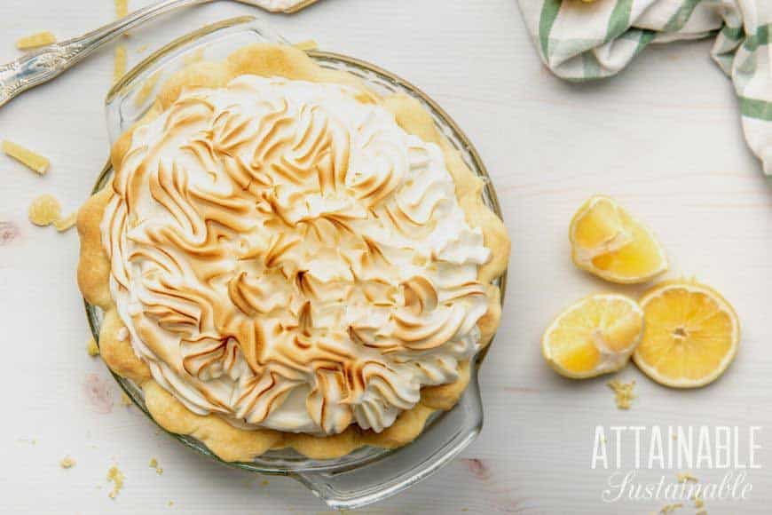 lemon meringue pie from above