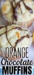 orange muffins with chocolate drizzle
