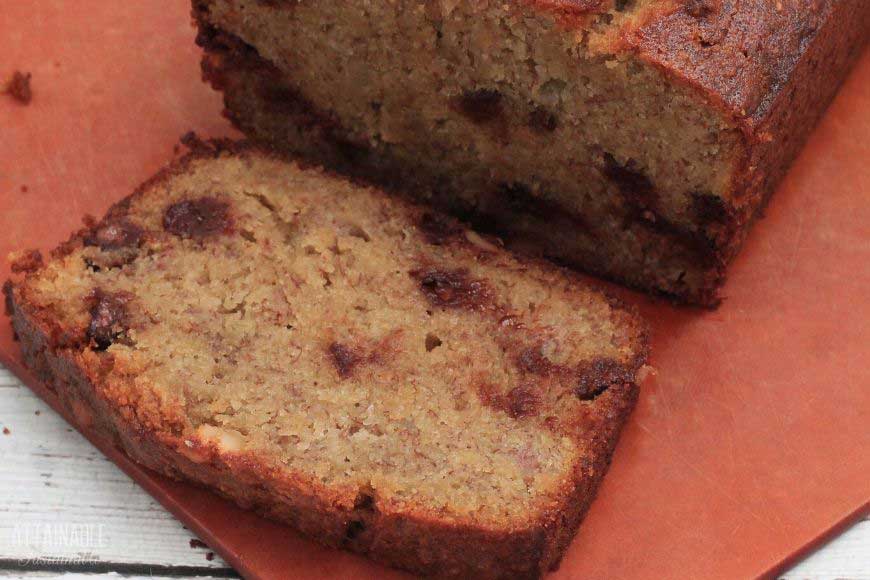 slice of chocolate chip banana bread