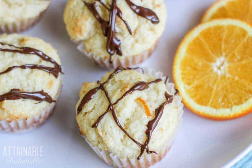 orange muffins on a plate