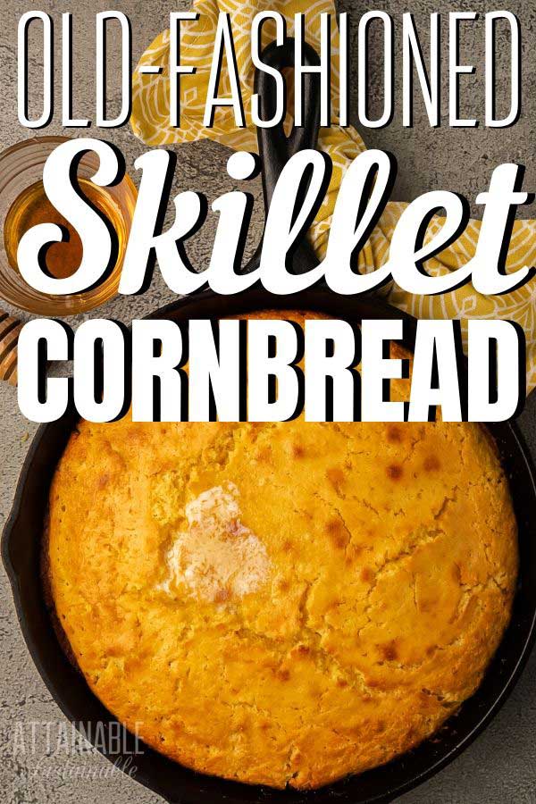 skillet corn bread from above