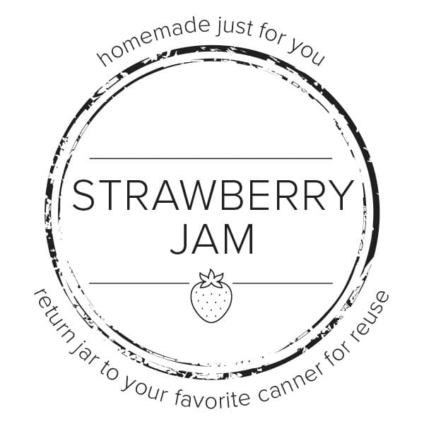 label for strawberry jam.