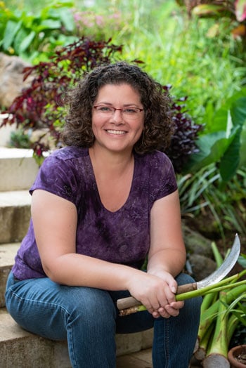 woman sitting on concrete steps