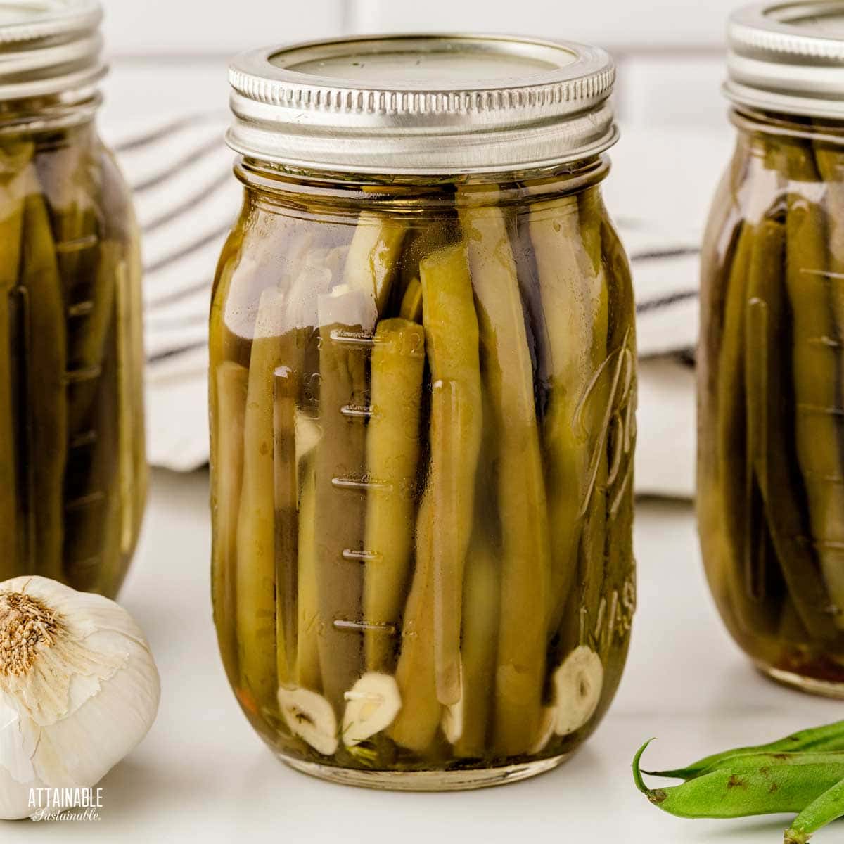 jars of pickled green beans.