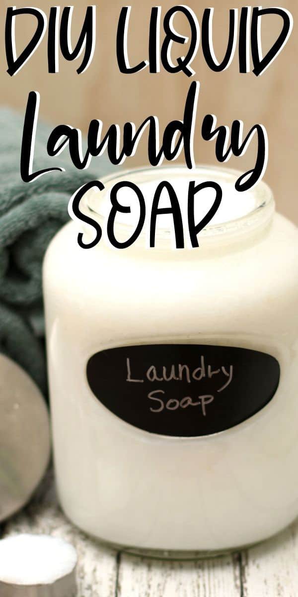 glass jar with homemade laundry soap recipe