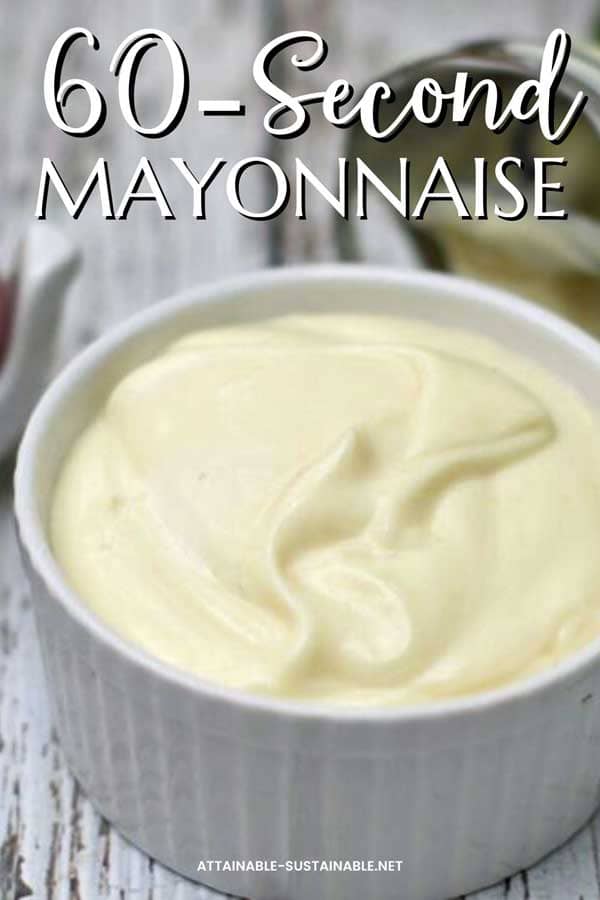 homemade mayonnaise in a white dish.